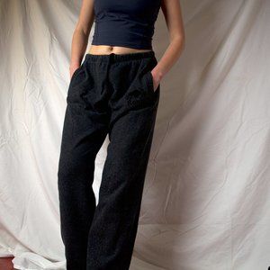 Peppered grey oversize Roots sweatpants